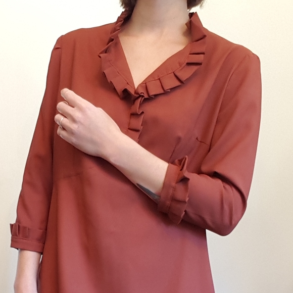 Relaxed fit Brown/Terracotta Vintage Dress - Picture 4 of 4